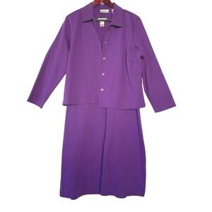 Drapers & Damons Womens Dress Suit Two Piece Sheath Blazer Purple Size PXL